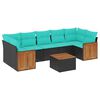 vidaXL Ensemble de canap&eacute; de jardin 8 pcs avec coussins noir r&eacute;sine tress&eacute;e