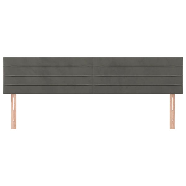 vidaXL T&ecirc;tes de lit Gris fonc&eacute; 200x5x78/88 cm Velours