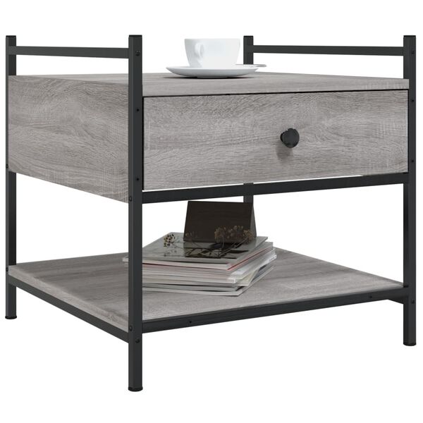 vidaXL Table basse sonoma gris 50x50x50 cm bois d'ing&eacute;nierie