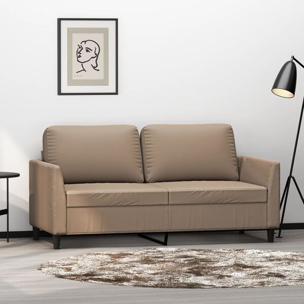 vidaXL Canap&eacute; &agrave; 2 places Cappuccino 140 cm Similicuir