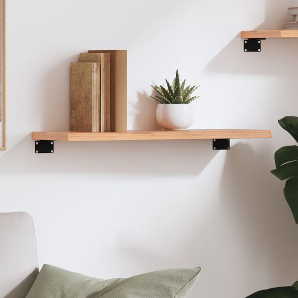 vidaXL &Eacute;tag&egrave;re murale marron clair 60x20x2 cm bois ch&ecirc;ne massif trait&eacute;