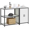 vidaXL Ensemble de rangement cuisine 2 pcs Blanc Acier lamin&eacute; &agrave; froid