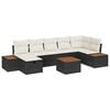 vidaXL Ensemble de canap&eacute; de jardin 8 pcs Noir Poly rotin