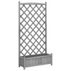 vidaXL Jardini&egrave;re avec treillis gris 90x35x180 cm bois massif de sapin