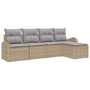 vidaXL Ensemble de Canap&eacute;s 5 pcs Beige et Gris clair polyrotin