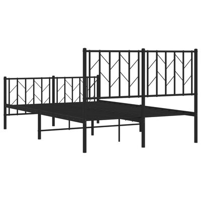 vidaXL Cadre de lit métal sans matelas avec pied de lit noir 120x200cm