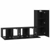 vidaXL Ensemble meuble TV 3 pcs Ch&ecirc;ne noir Bois d'ing&eacute;nierie