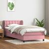 vidaXL Sommier &agrave; lattes de lit avec matelas rose 80x220 cm velours