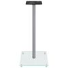 vidaXL Supports de haut-parleurs 2 pcs argenté verre trempé 1 pilier