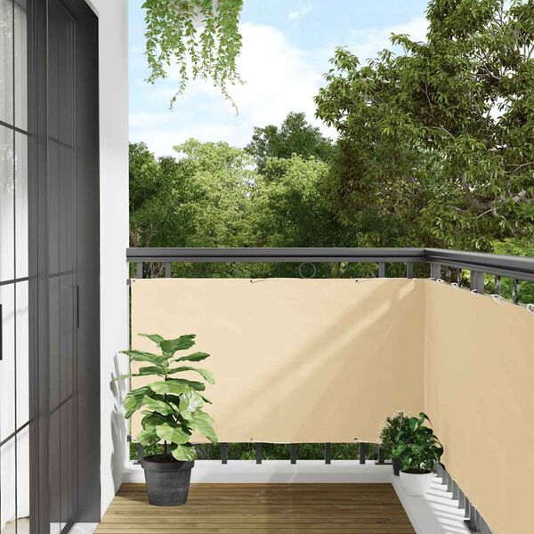 vidaXL &Eacute;cran d'intimit&eacute; de balcon cr&egrave;me 700x75 cm PVC