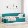 vidaXL Cadre de lit d'angle Turquoise 90 cm x 200 cm Velours