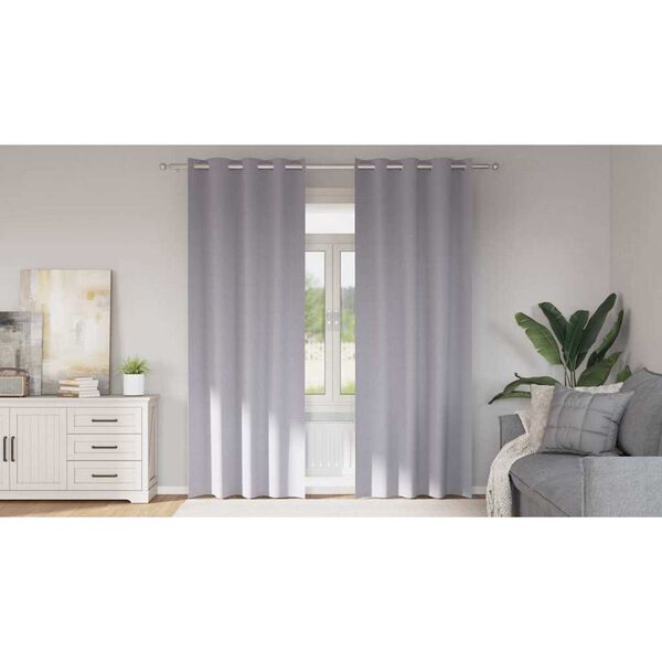 vidaXL Rideaux occultants avec anneaux 2 pcs Gris m&eacute;tal 245 x 140 cm