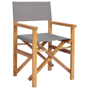 vidaXL Chaise de directeur Marron et gris clair Bois de teck massif
