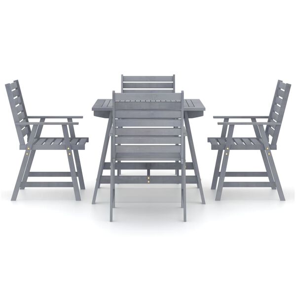 vidaXL Ensemble &agrave; manger de jardin 5 pcs Gris Bois d'acacia massif