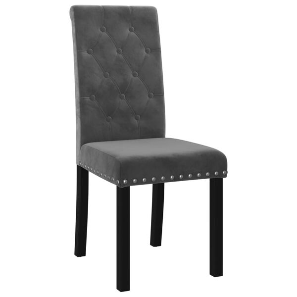 vidaXL Chaises &agrave; manger lot de 2 gris fonc&eacute; velours