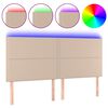 vidaXL T&ecirc;te de lit &agrave; LED Cappuccino 200x5x118/128 cm Similicuir