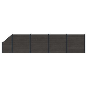 vidaXL Ensemble de Cl&ocirc;ture 5 pcs 792 x 186 cm WPC et Aluminium Noir
