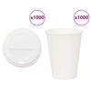 vidaXL Tasses &agrave; caf&eacute; en papier avec couvercles 1000 pcs 12oz 300ml