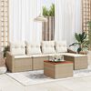 vidaXL Ensemble de canap&eacute; de jardin 6 pcs Beige et cr&egrave;me polyrotin