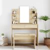 vidaXL Coiffeuse avec miroir ch&ecirc;ne sonoma 96x40x142 cm