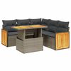 vidaXL Salon de jardin avec coussins 6 pcs beige r&eacute;sine tress&eacute;e