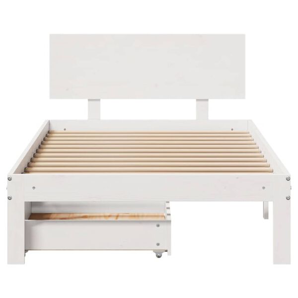 vidaXL Cadre de lit avec tiroirs sans matelas blanc 75x190 cm