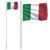 vidaXL Drapeau de l'Italie et m&acirc;t 6,23 m Aluminium