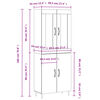 vidaXL Buffet haut Sonoma gris 69,5x34x180 cm Bois d'ing&eacute;nierie