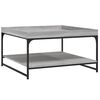 vidaXL Table basse sonoma gris 80x80x45 cm bois d'ing&eacute;nierie et fer