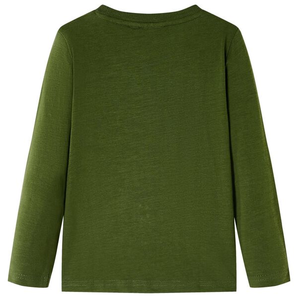 T-shirt enfants &agrave; manches longues kaki fonc&eacute; 140