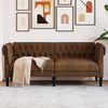 vidaXL Canapé Chesterfield 2 places marron tissu