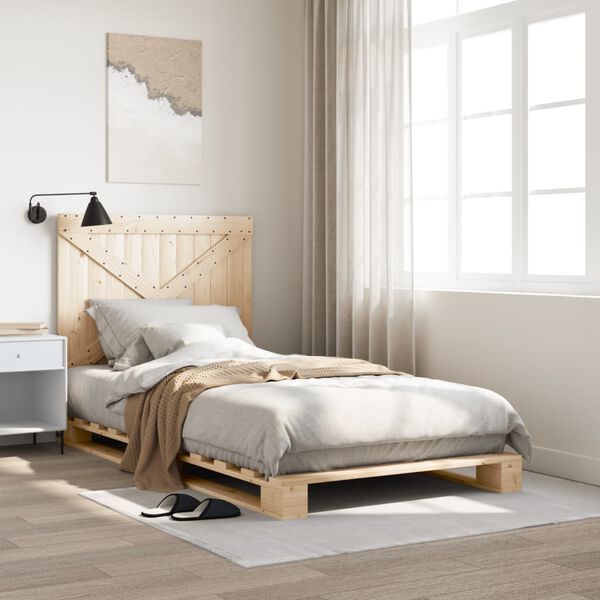vidaXL Cadre de lit sans matelas avec t&ecirc;te de lit 100x200 cm