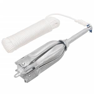 vidaXL Ancre pliable avec corde argent&eacute; 10 kg fonte galvanis&eacute;e &agrave; chaud