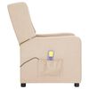 vidaXL Fauteuil de massage Cr&egrave;me Tissu