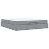 vidaXL Cadre de lit avec matelas avec matelas 2 pcs Gris clair tissu