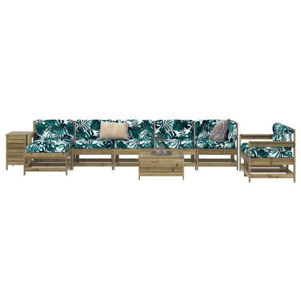 vidaXL Salon de jardin 10 pcs bois de pin impr&eacute;gn&eacute;