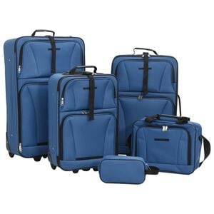 vidaXL Ensemble de bagages de voyage bleu tissu