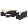 vidaXL Ensemble de canap&eacute; de jardin avec coussin 8 pcs Noir et Cr&egrave;me