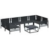 vidaXL Ensemble de canap&eacute; de jardin avec coussin 7 pcs Noir Acier