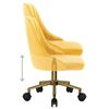 vidaXL Chaise pivotante de bureau Jaune Velours