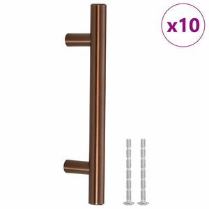 vidaXL Poign&eacute;es d'armoire 10 pcs bronze 96 mm acier inoxydable