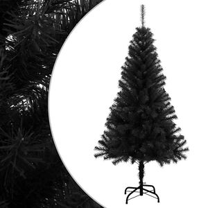 vidaXL Sapin de No&euml;l artificiel avec support noir 120 cm PVC
