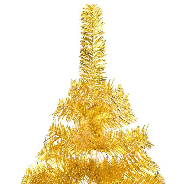 vidaXL Arbre de No&euml;l artificiel pr&eacute;-&eacute;clair&eacute; et boules dor&eacute; 240 cm PET