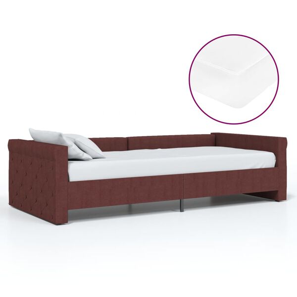 vidaXL Lit avec matelas et &eacute;clairage USB Violet Tissu 90x200 cm