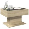 vidaXL Table basse avec LED ch&ecirc;ne sonoma 70x50x45 cm bois d'ing&eacute;nierie
