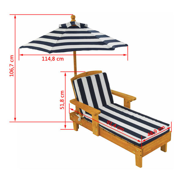 KidKraft Ensemble de chaises longues pour enfants 3pcs Bois Bleu 00105