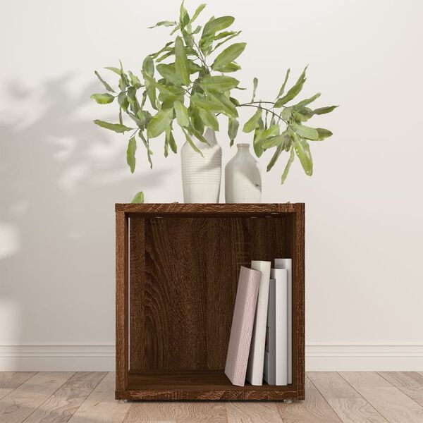 vidaXL Table d'appoint Ch&ecirc;ne marron 33x33x34,5 cm Bois d'ing&eacute;nierie
