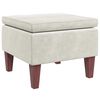 vidaXL Tabouret avec pieds en bois Cr&egrave;me Velours
