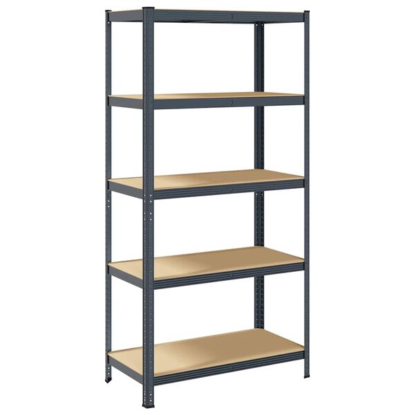 vidaXL &Eacute;tag&egrave;re de rangement 5 niveaux Anthracite Acier bois ing&eacute;nierie