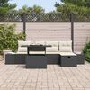 vidaXL Ensemble de canap&eacute; de jardin 6 pcs Noir polyrotin